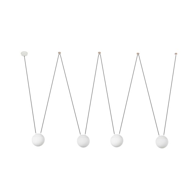 Netlighting Mine 4 Light Ceiling Pendant White Wood E27