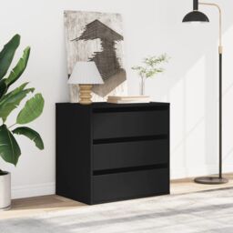 Berkfield Home Corner Chest of Drawers Black 60x41x58 cm Engineered Wood - Size: 60 x 41 x 58 cm - thumbnail 3