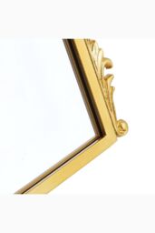 Living and Home 60cm W x 120cm H Gold Floral Carved Metal Frame Arch Wall Mirror Art Deco Vanity Mirror - Size: 60 cm W x 120 cm H - thumbnail 6
