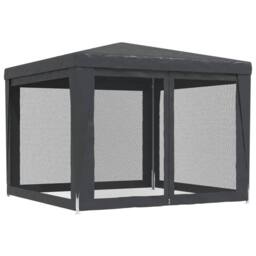 Berkfield Home Party Tent with 4 Mesh Sidewalls Anthracite 3x3 m HDPE in Dark Grey - thumbnail 5