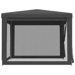 Berkfield Home Party Tent with 4 Mesh Sidewalls Anthracite 3x3 m HDPE in Dark Grey - thumbnail 4