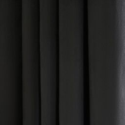 OHS Thermal Matte Velvet 2 Pair Ready Made Eyelet Curtains in Black - Size: 168 cm width x 229 cm drop - thumbnail 2