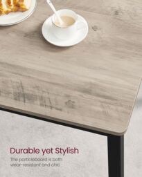 VASAGLE 3 Piece Dining Table Set with Benches Industrial Style in Fawn - thumbnail 6