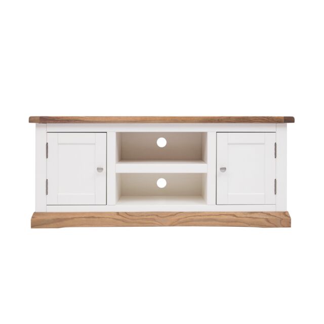 Cabinet Bits Tropea Off-White 2 Door TV Cabinet Chrome Knob - image 1