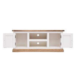 Cabinet Bits Tropea Off-White 2 Door TV Cabinet Chrome Knob - thumbnail 4