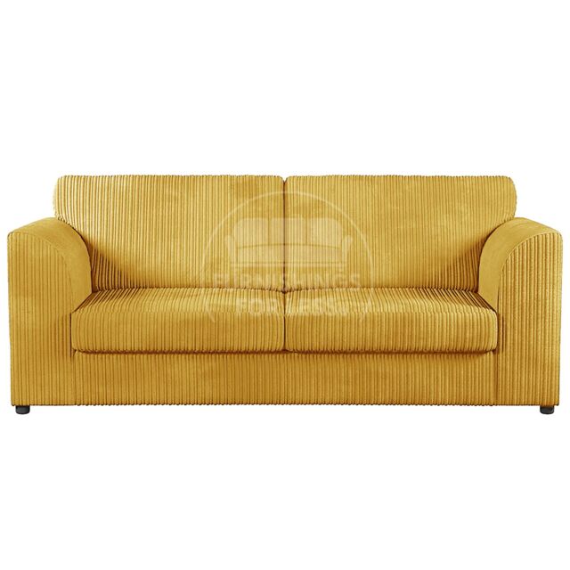 Furnishings For Less UK Luxor Jumbo Cord Orange Fabric 3 Seater Sofa - Fullback in Mustard - image 1
