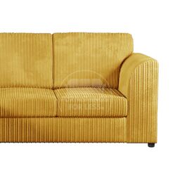Furnishings For Less UK Luxor Jumbo Cord Orange Fabric 3 Seater Sofa - Fullback in Mustard - thumbnail 3