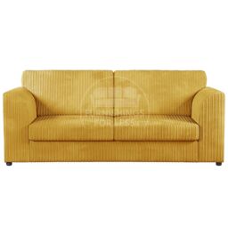 Furnishings For Less UK Luxor Jumbo Cord Orange Fabric 3 Seater Sofa - Fullback in Mustard - thumbnail 1