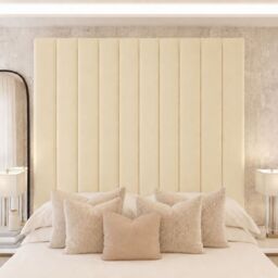 "Bed Choices Kensington Upholstered Luxury Panelled 70"" Bed Frame Only in Cream - Size: Super King" - thumbnail 4