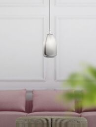 Loops Pendant Light Colour Chrome Shade Black Transparent Glass Vaporized E27 1x40W - thumbnail 3