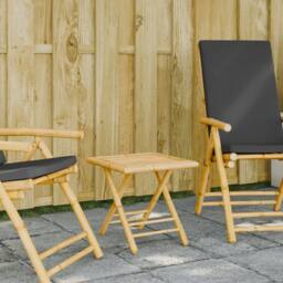 Berkfield Home Folding Garden Table 45x45x45 cm Bamboo in Brown - Size: 45 x 45 x 45 cm - thumbnail 2
