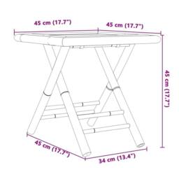 Berkfield Home Folding Garden Table 45x45x45 cm Bamboo in Brown - Size: 45 x 45 x 45 cm - thumbnail 8