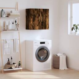 Berkfield Home Wall Cabinet Smoked Oak 60x31x60 cm Engineered Wood in Brown - Size: 60 x 31 x 60 cm - thumbnail 2
