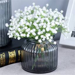 FLAVORA 10PCS Artificial Gypsophila Silk Bouquet in White - Size: 0.6m2 - thumbnail 4
