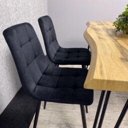 KOSY KOALA Brown Wooden Dining Table with 4 Black Chairs - Dining Kitchen Room Furniture - thumbnail 6