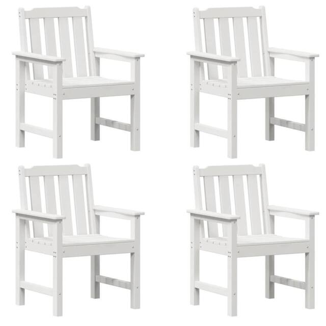 Berkfield Home Garden Dining Chairs 4 pcs White 65, 5x55, 5x88 cm HDPE - image 1
