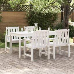 Berkfield Home Garden Dining Chairs 4 pcs White 65, 5x55, 5x88 cm HDPE - thumbnail 2