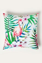Homescapes Luxury Waterproof Pink Flamingo Outdoor Cushion 45 x 45 cm, Set of 2 - Size: 45 cm x 45 cm - thumbnail 2