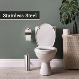 Orsina Indy Stainless Steel Toilet Brush & Holder in Silver - thumbnail 2