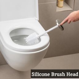 Orsina Indy Stainless Steel Toilet Brush & Holder in Silver - thumbnail 3
