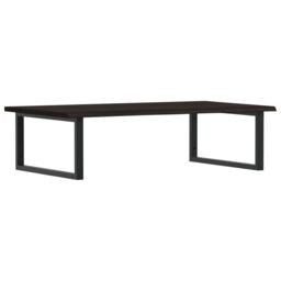 Berkfield Home Basin Shelf Wall Mounted Steel & Solid Wood Oak in Brown - thumbnail 2