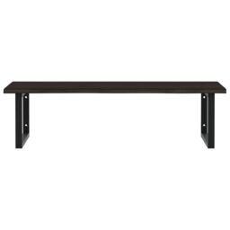 Berkfield Home Basin Shelf Wall Mounted Steel & Solid Wood Oak in Brown - thumbnail 4