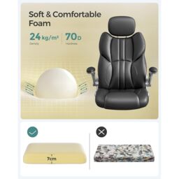 SONGMICS Gaming Chair with Headrest Tilt Function Foldable Arms Height in Black - thumbnail 6