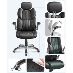 SONGMICS Gaming Chair with Headrest Tilt Function Foldable Arms Height in Black - thumbnail 3