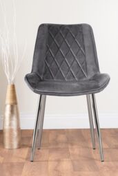 FurnitureboxUK Imperia 6 Grey Dining Table & 6 Pesaro Silver Leg Chairs - thumbnail 8