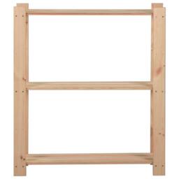 Berkfield Home 3-Tier Storage Rack 80x28.5x90 cm Solid Pinewood in Natural - thumbnail 1