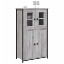 Berkfield Home Highboard Grey Sonoma 62x32x106.5 cm Engineered Wood - thumbnail 3