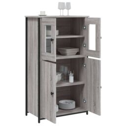 Berkfield Home Highboard Grey Sonoma 62x32x106.5 cm Engineered Wood - thumbnail 4