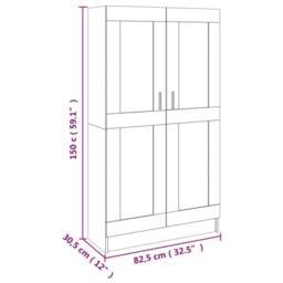 Berkfield Home Book Cabinet Concrete Grey 82.5x30.5x150 cm Engineered Wood - thumbnail 9