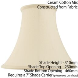 "Loops 18"" Round Bell Handmade Lamp Shade Cream Fabric Classic Table Light Bulb Cover" - thumbnail 2