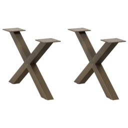 Berkfield Home Coffee Table Legs X-Shaped 2 pcs Natural Steel 50x(30-31) cm Steel in Brown - thumbnail 1