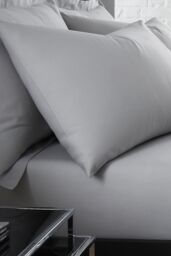 Serene 'Plain Dyed' Soft Touch Pair of Housewife Pillowcases in Silver - Size: Standard Pillow Case