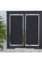 Living and Home 125cm H Set of 2 Roller Blinds Window Shades in Black - Size: 50 cm - thumbnail 2