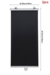Living and Home 125cm H Set of 2 Roller Blinds Window Shades in Black - Size: 50 cm - thumbnail 8
