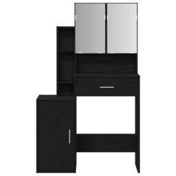 Berkfield Home Dressing Table with Mirror&LED Lights Black Oak Engineered Wood - thumbnail 7