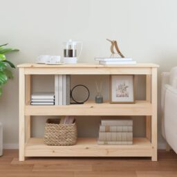 Berkfield Home Console Table 110x40x74 cm Solid Wood Pine in Brown - Size: 110 x 40 x 74 cm - thumbnail 3