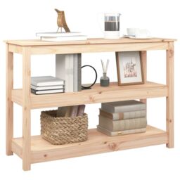 Berkfield Home Console Table 110x40x74 cm Solid Wood Pine in Brown - Size: 110 x 40 x 74 cm - thumbnail 4