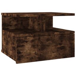 Berkfield Home Floating Nightstand 2 pcs Smoked Oak 40x31x27 cm Engineered Wood in Brown - Size: 40 x 31 x 27 cm - thumbnail 4