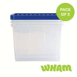 Wham Crystal 80L Clear Box & Stronger Lid PK3 in Blue - thumbnail 5
