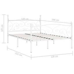 Berkfield Home Bed Frame with Slatted Base White Metal 120x200 cm - Size: Small Double - thumbnail 5