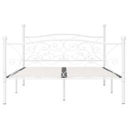 Berkfield Home Bed Frame with Slatted Base White Metal 120x200 cm - Size: Small Double - thumbnail 3