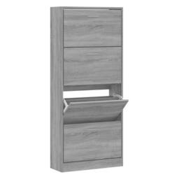 Berkfield Home Shoe Cabinet Grey Sonoma 63x24x147 cm Engineered Wood - Size: 63 x 24 x 147 cm - thumbnail 3