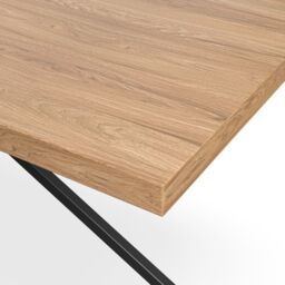 More4Homes Donni Dining Table & Chairs - Oak Effect Table Top w Black Legs + Maya Boucle Dining Chair Set Of 6 in Ivory - thumbnail 4