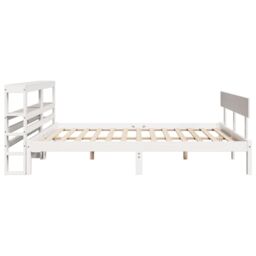 Berkfield Home Bed Frame without Mattress White 120x200 cm Solid Wood Pine - Size: Small Double - thumbnail 5