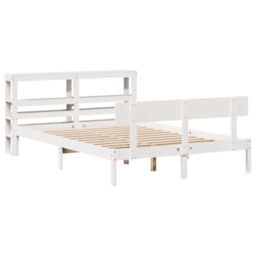 Berkfield Home Bed Frame without Mattress White 120x200 cm Solid Wood Pine - Size: Small Double - thumbnail 3