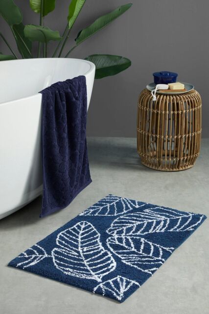 Fusion 'Matteo' 100% Cotton Bath Mat in Navy - image 1